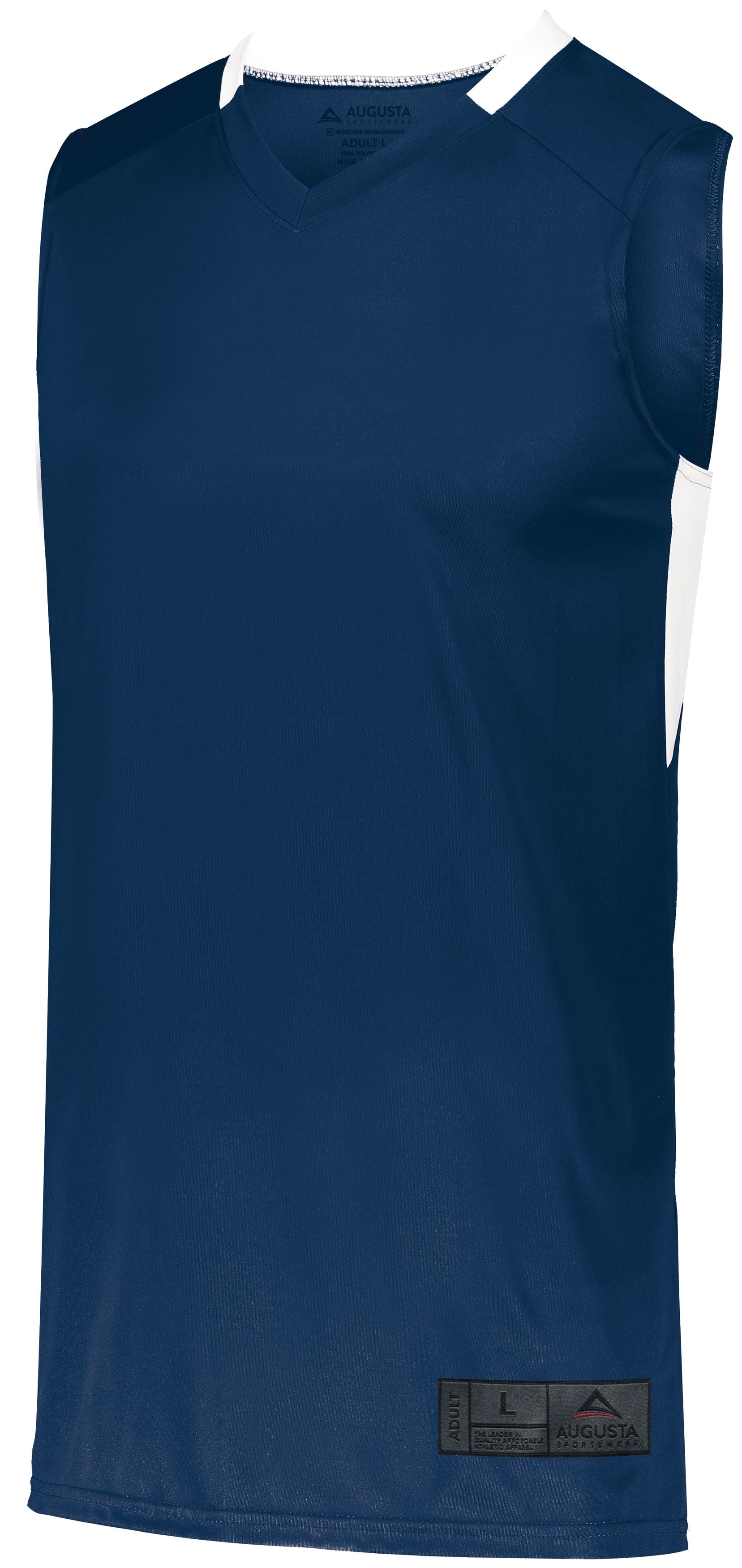 Augusta Sportswear Step-Back Basketball Jersey in Navy/White  -Part of the Adult, Adult-Jersey, Augusta-Products, Basketball, Shirts, All-Sports, All-Sports-1 product lines at KanaleyCreations.com
