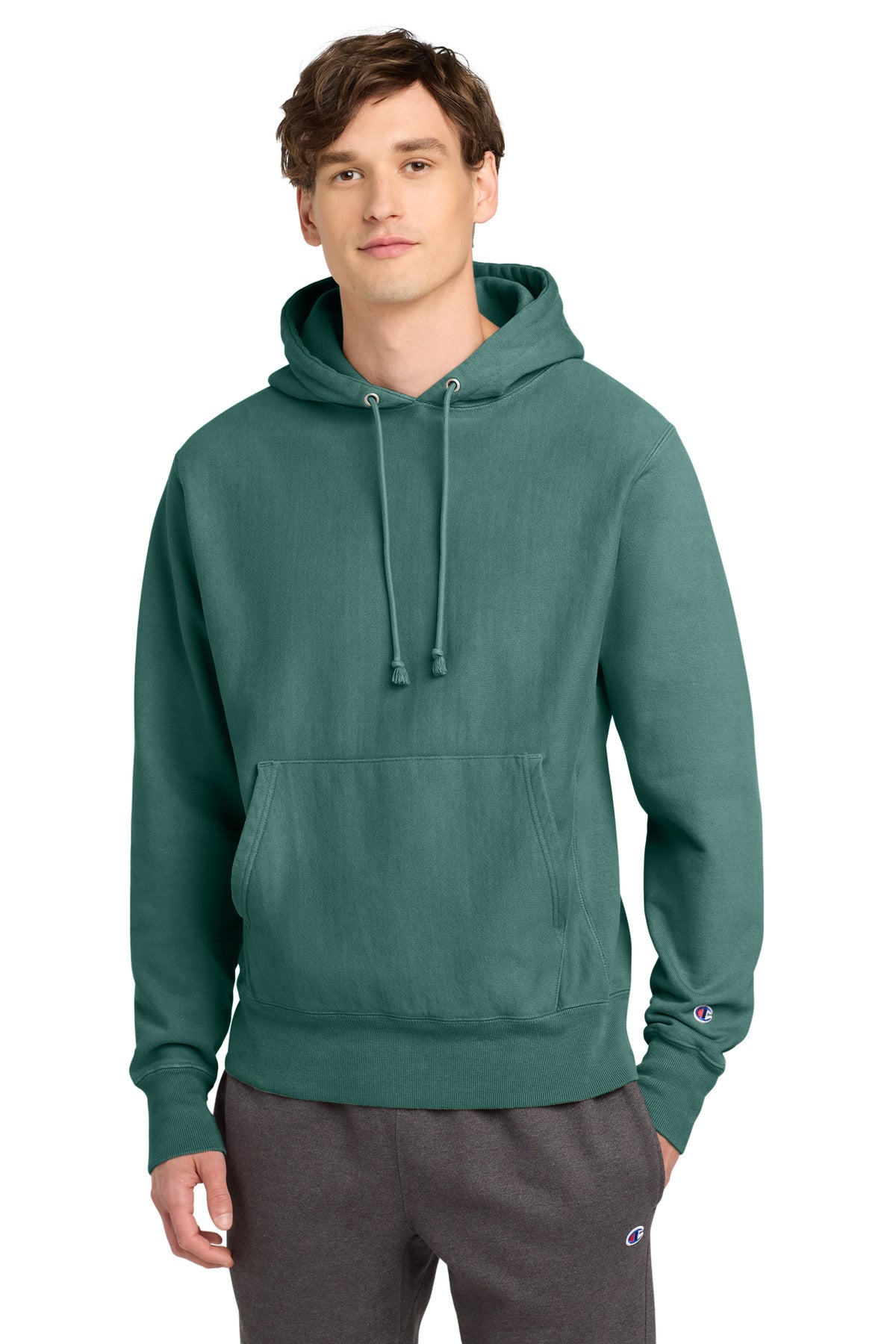 Custom Champion  Reverse Weave  Garment-Dyed Hooded Sweatshirt. GDS101