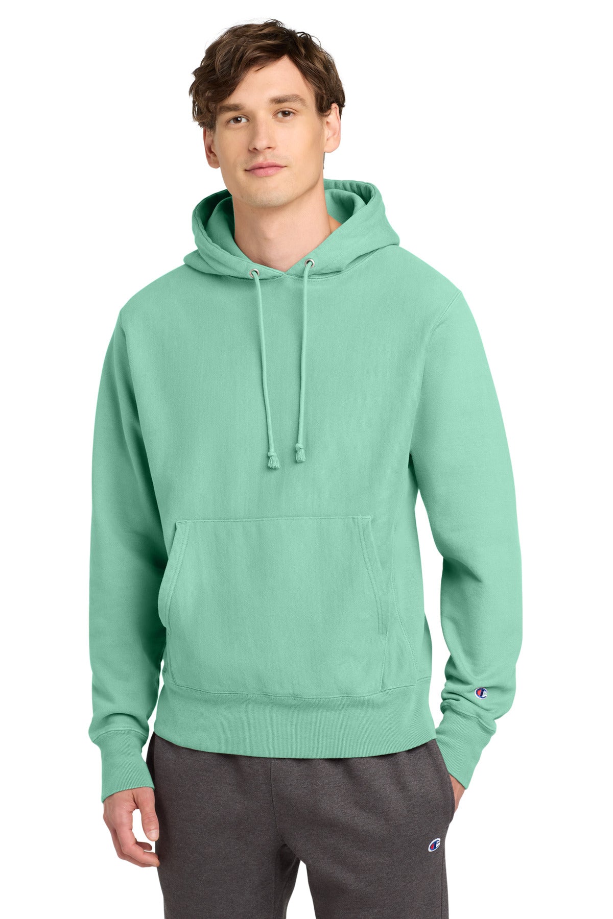 Custom Champion  Reverse Weave  Garment-Dyed Hooded Sweatshirt. GDS101