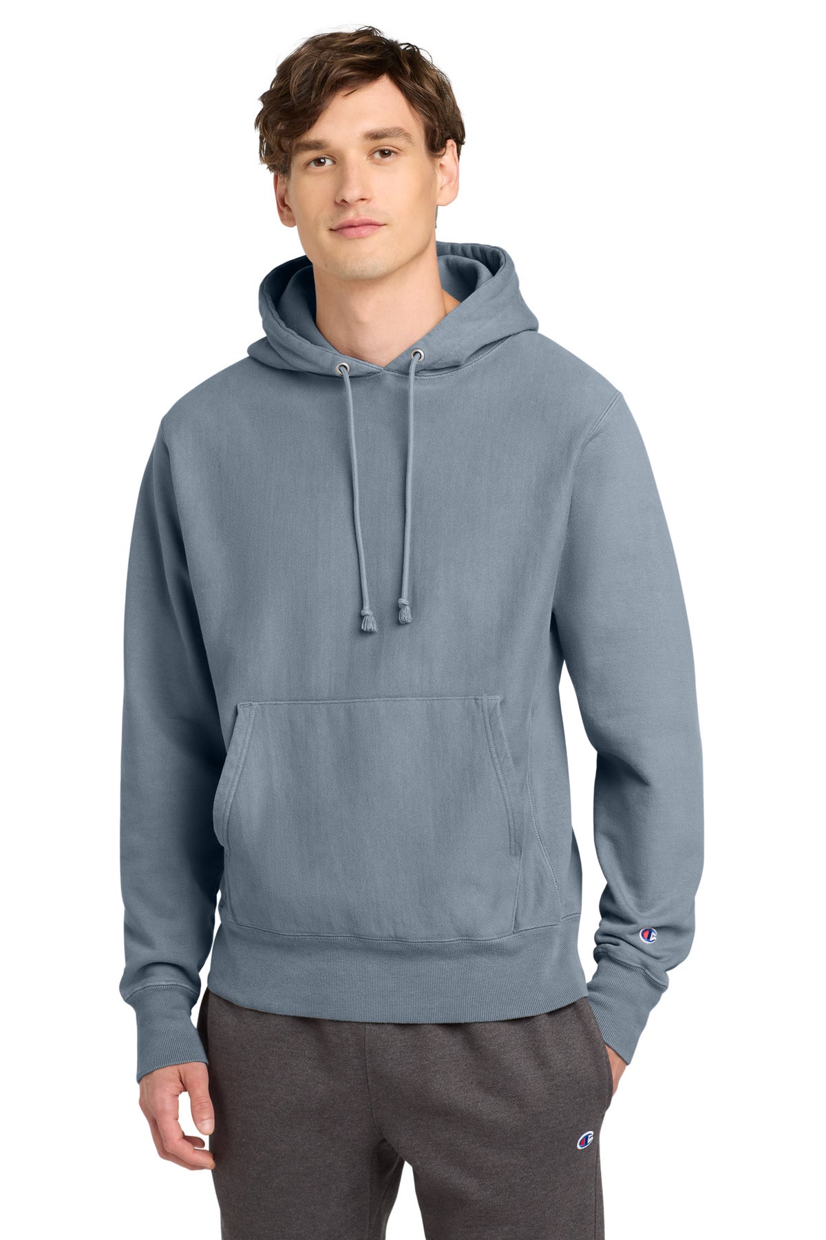 Custom Champion  Reverse Weave  Garment-Dyed Hooded Sweatshirt. GDS101