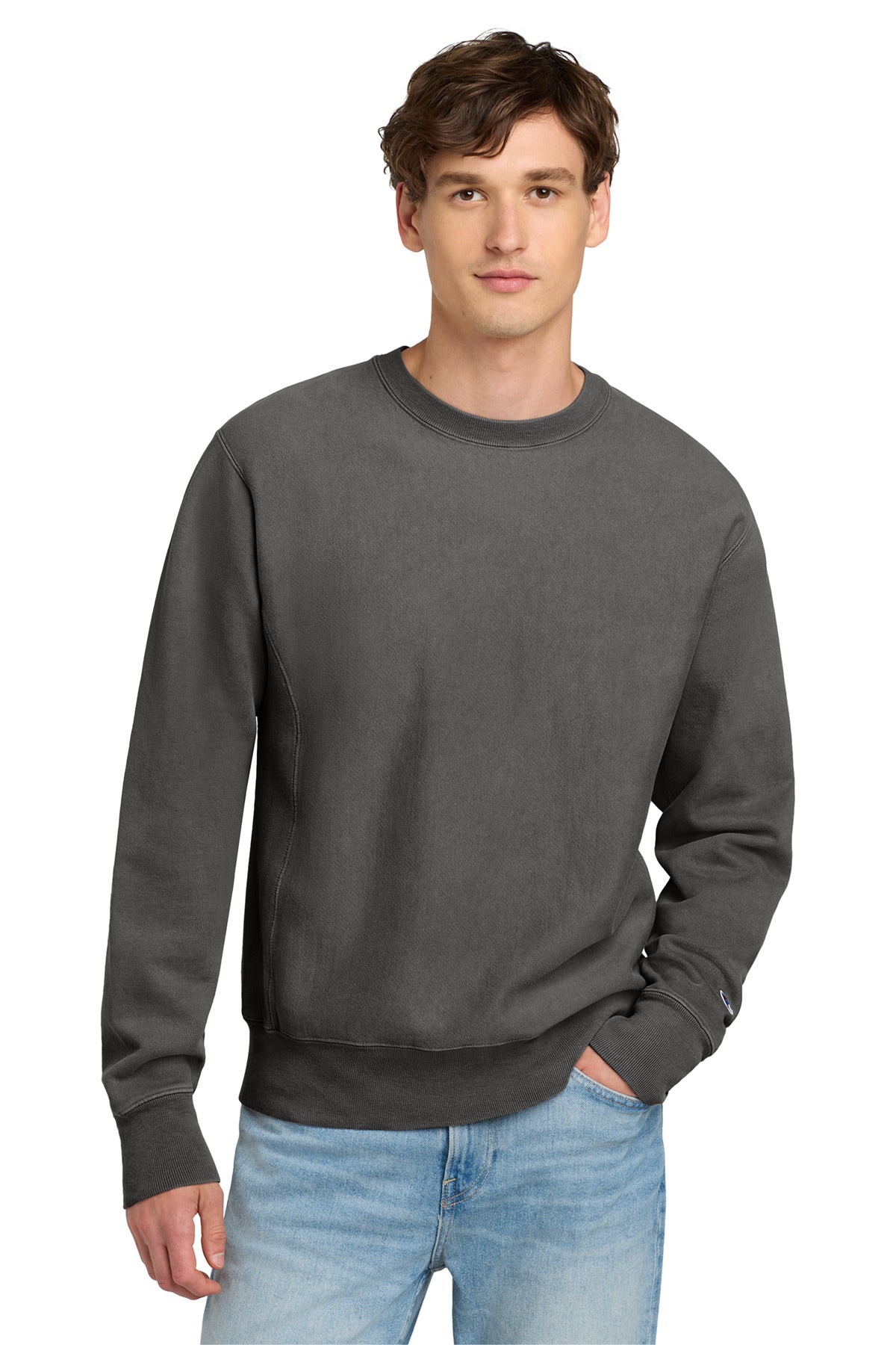 Custom Champion  Reverse Weave  Garment-Dyed Crewneck Sweatshirt. GDS149