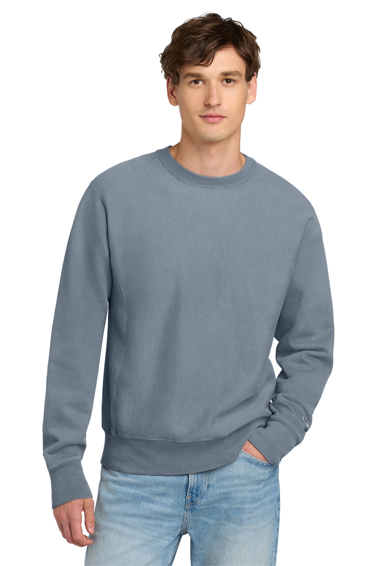 Custom Champion  Reverse Weave  Garment-Dyed Crewneck Sweatshirt. GDS149