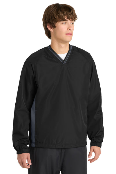 Custom Personalized Sport-Tek ®  Tipped V-Neck Raglan Wind Shirt. JST62