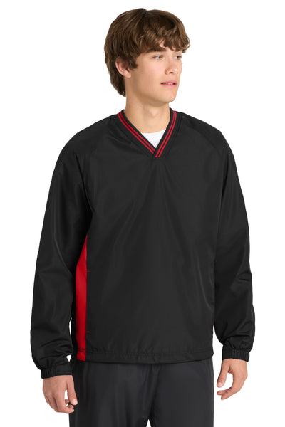 Custom Personalized Sport-Tek ®  Tipped V-Neck Raglan Wind Shirt. JST62