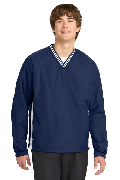 Custom Personalized Sport-Tek ®  Tipped V-Neck Raglan Wind Shirt. JST62