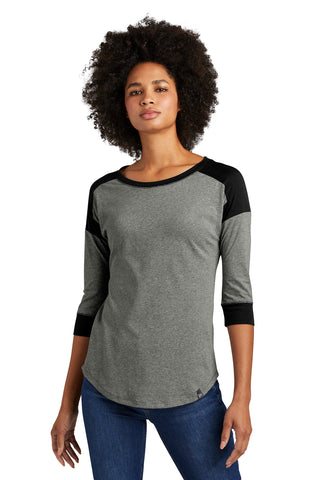 Custom New Era  Women's Heritage Blend 3/4-Sleeve Baseball Raglan Tee. LNEA104