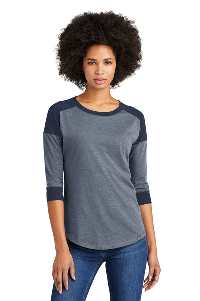 Custom New Era  Women's Heritage Blend 3/4-Sleeve Baseball Raglan Tee. LNEA104
