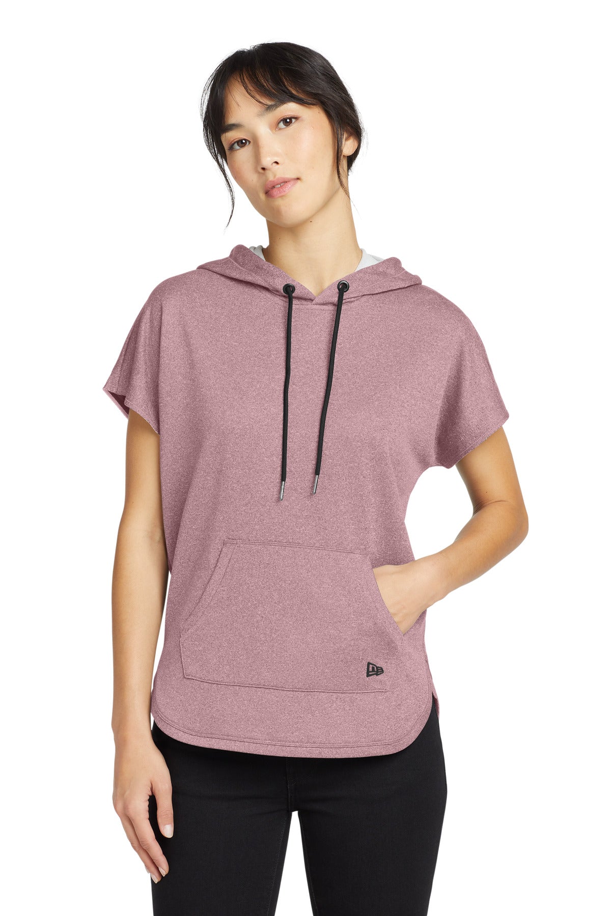 Custom New Era  Women's Performance Terry Short Sleeve Hoodie LNEA533