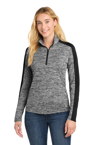 Custom Personalized Sport-Tek ®  Women's PosiCharge ®  Electric Heather Colorblock 1/4-Zip Pullover. LST397