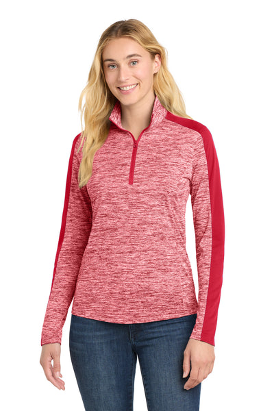 Custom Personalized Sport-Tek ®  Women's PosiCharge ®  Electric Heather Colorblock 1/4-Zip Pullover. LST397