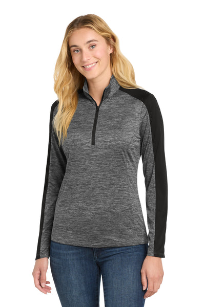 Custom Personalized Sport-Tek ®  Women's PosiCharge ®  Electric Heather Colorblock 1/4-Zip Pullover. LST397