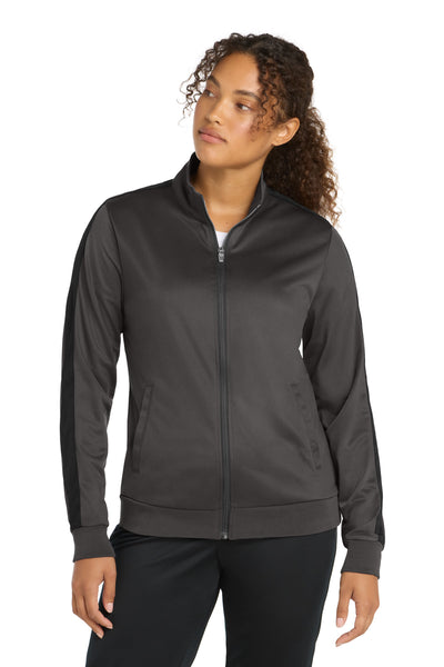 Custom Personalized Sport-Tek  ®  Women's Tricot Sleeve Stripe Track Jacket. LST94
