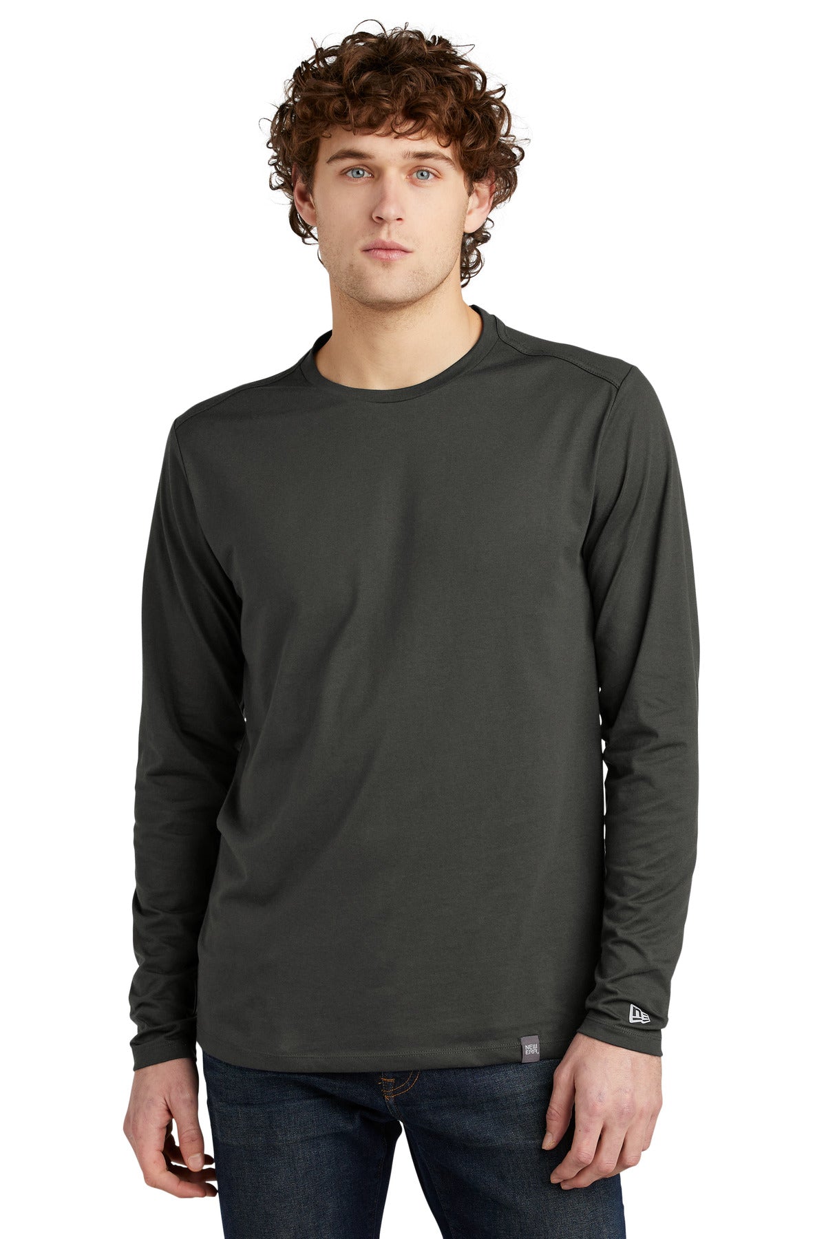 Custom New Era  Heritage Blend Long Sleeve Crew Tee. NEA102
