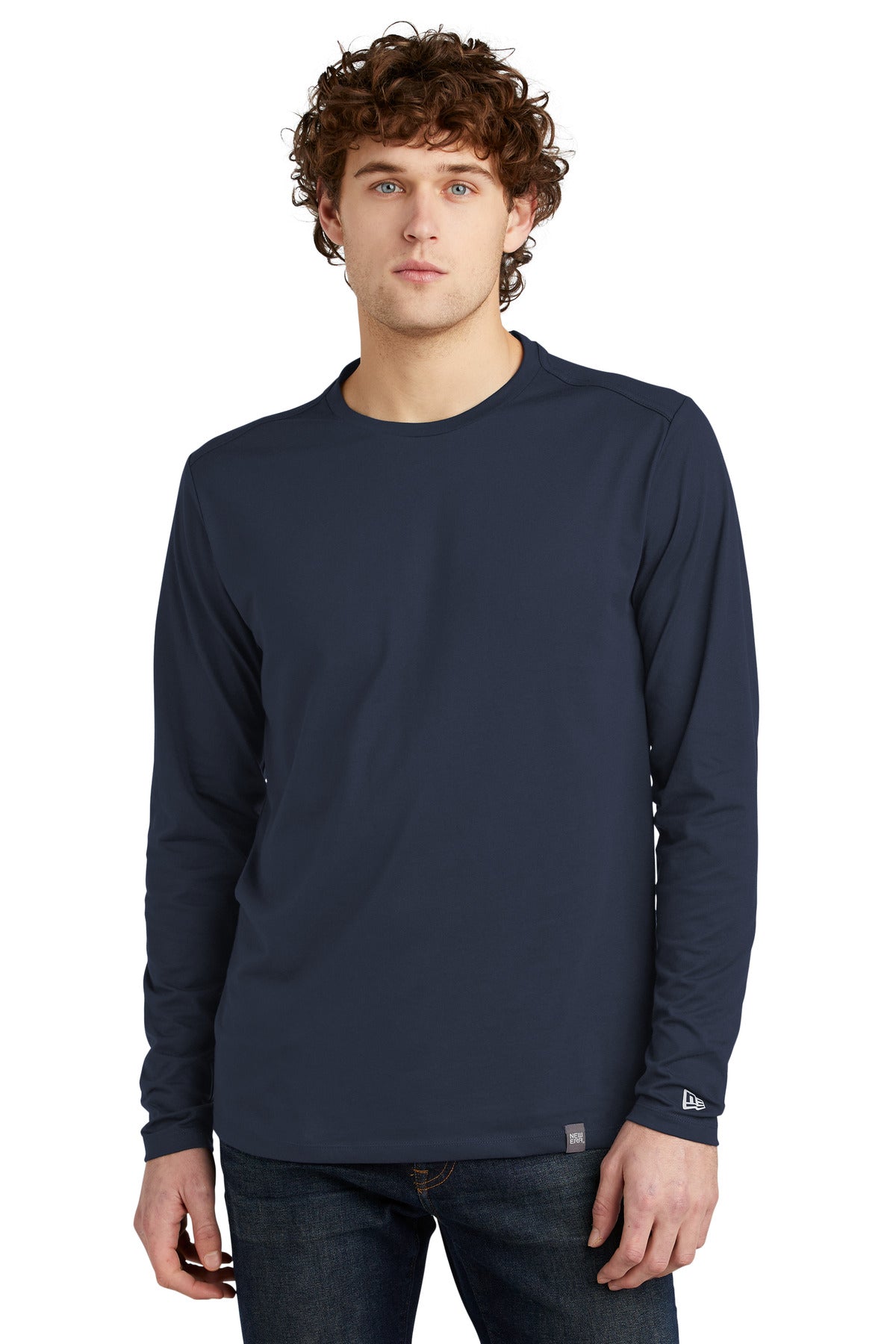 Custom New Era  Heritage Blend Long Sleeve Crew Tee. NEA102