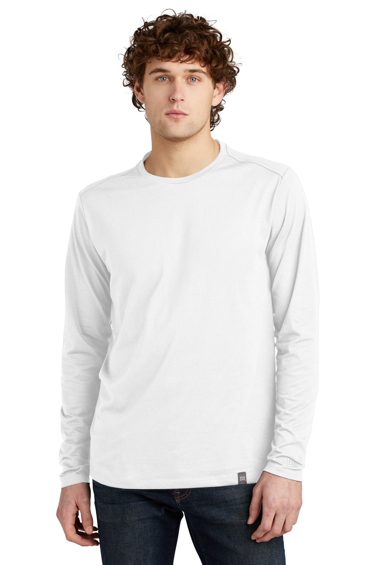 Custom New Era  Heritage Blend Long Sleeve Crew Tee. NEA102