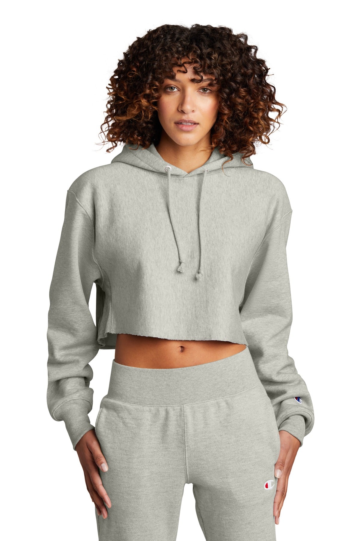 Custom Champion   Women's Reverse Weave   Cropped Cut-Off Hooded Sweatshirt RW01W