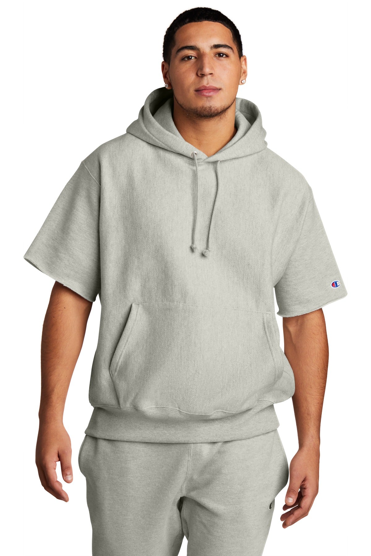 Custom Champion   Reverse Weave   Short Sleeve Hooded Sweatshirt S101SS