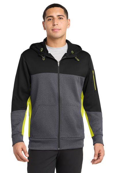 Custom Personalized Sport-Tek ®  Tech Fleece Colorblock Full-Zip Hooded Jacket. ST245