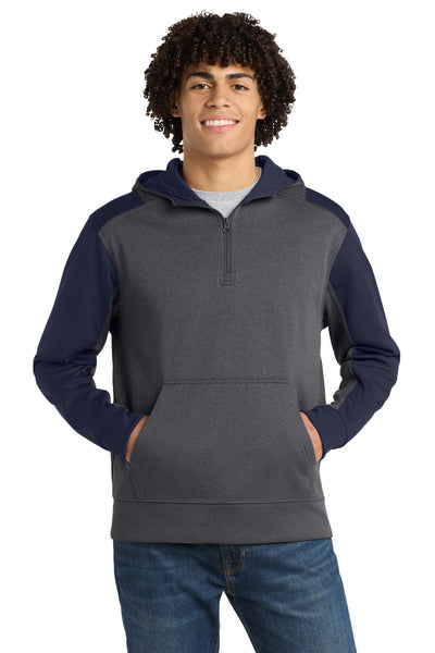 Custom Personalized Sport-Tek ®   Tech Fleece Colorblock 1/4-Zip Hooded Sweatshirt. ST249
