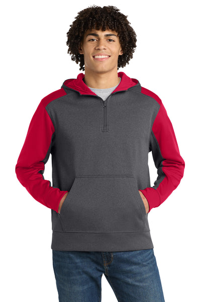Custom Personalized Sport-Tek ®   Tech Fleece Colorblock 1/4-Zip Hooded Sweatshirt. ST249