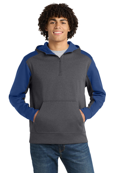 Custom Personalized Sport-Tek ®   Tech Fleece Colorblock 1/4-Zip Hooded Sweatshirt. ST249