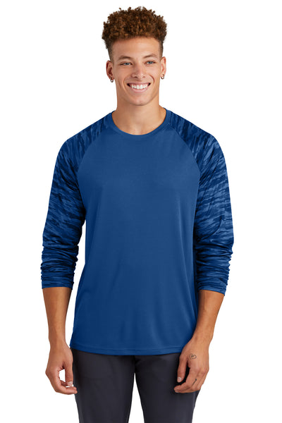 Custom Personalized Sport-Tek ®  Drift Camo Colorblock Long Sleeve Tee ST376LS