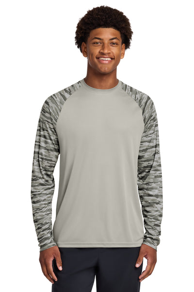 Custom Personalized Sport-Tek ®  Drift Camo Colorblock Long Sleeve Tee ST376LS