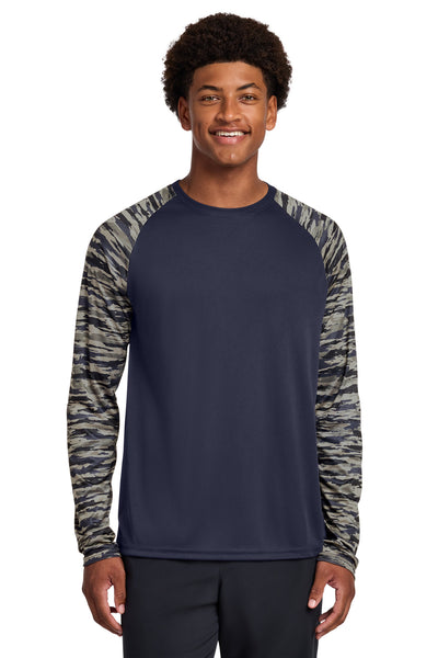 Custom Personalized Sport-Tek ®  Drift Camo Colorblock Long Sleeve Tee ST376LS