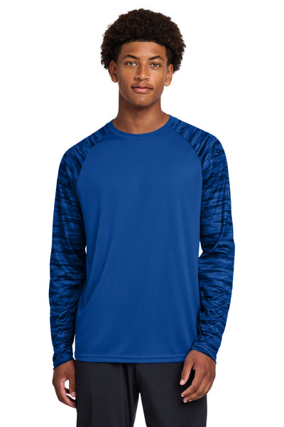 Custom Personalized Sport-Tek ®  Drift Camo Colorblock Long Sleeve Tee ST376LS