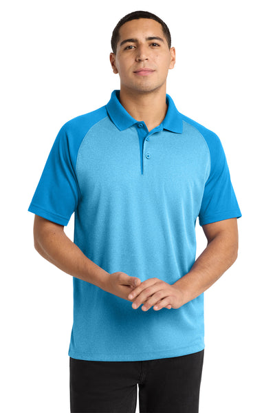 Custom Personalized Sport-Tek  ®  PosiCharge  ®  RacerMesh  ®  Raglan Heather Block Polo. ST641