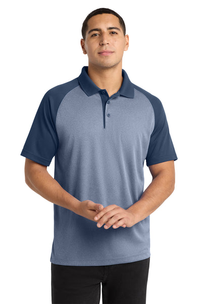 Custom Personalized Sport-Tek  ®  PosiCharge  ®  RacerMesh  ®  Raglan Heather Block Polo. ST641