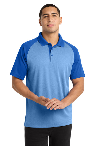 Custom Personalized Sport-Tek  ®  PosiCharge  ®  RacerMesh  ®  Raglan Heather Block Polo. ST641