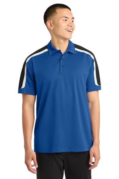 Custom Personalized Sport-Tek ®  Tricolor Shoulder Micropique Sport-Wick ®  Polo. ST658