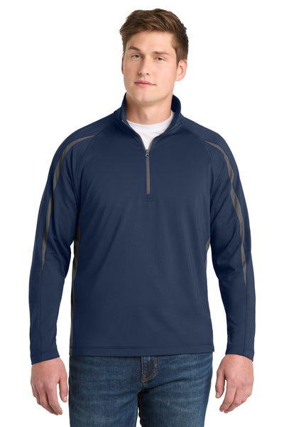 Custom Personalized Sport-Tek ®  Sport-Wick ®  Stretch 1/4-Zip Colorblock Pullover. ST851