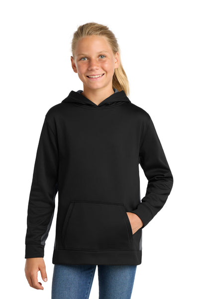 Custom Personalized Sport-Tek ®  Youth Sport-Wick ®  Fleece Colorblock Hooded Pullover.  YST235