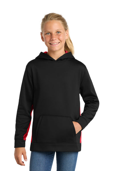 Custom Personalized Sport-Tek ®  Youth Sport-Wick ®  Fleece Colorblock Hooded Pullover.  YST235