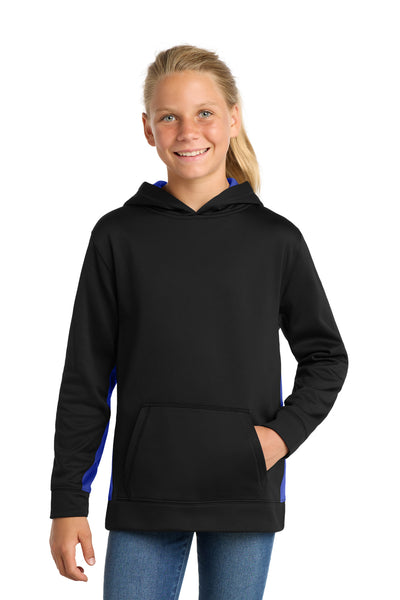 Custom Personalized Sport-Tek ®  Youth Sport-Wick ®  Fleece Colorblock Hooded Pullover.  YST235