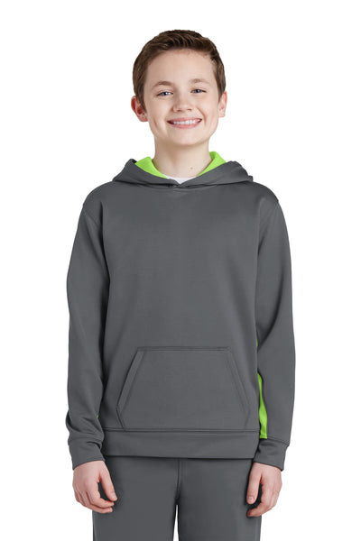 Custom Personalized Sport-Tek ®  Youth Sport-Wick ®  Fleece Colorblock Hooded Pullover.  YST235