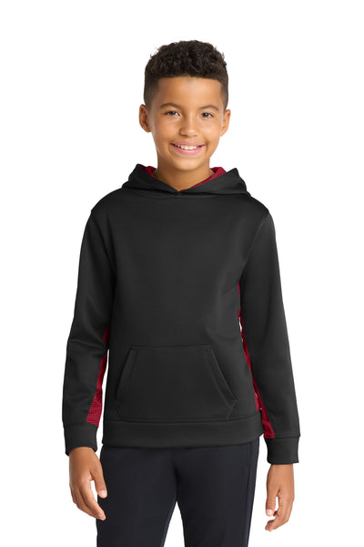 Custom Personalized Sport-Tek ®  Youth Sport-Wick ®  CamoHex Fleece Colorblock Hooded Pullover.  YST239