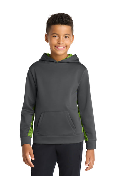 Custom Personalized Sport-Tek ®  Youth Sport-Wick ®  CamoHex Fleece Colorblock Hooded Pullover.  YST239