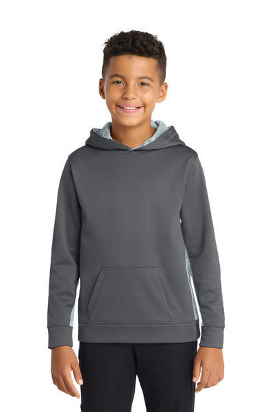 Custom Personalized Sport-Tek ®  Youth Sport-Wick ®  CamoHex Fleece Colorblock Hooded Pullover.  YST239