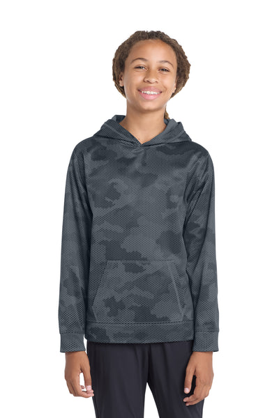 Custom Personalized Sport-Tek ®  Youth Sport-Wick ®  CamoHex Fleece Hooded Pullover.  YST240