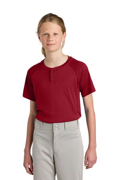 Custom Personalized Sport-Tek ®  Youth PosiCharge ®  Competitor   2-Button Henley YST359