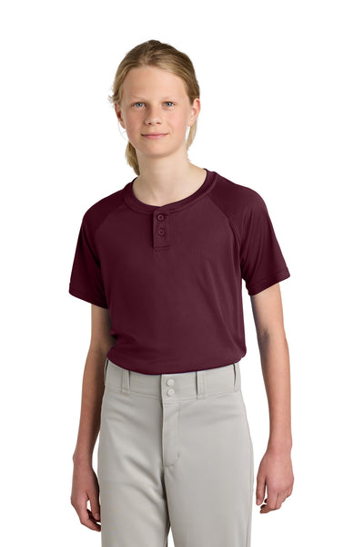Custom Personalized Sport-Tek ®  Youth PosiCharge ®  Competitor   2-Button Henley YST359