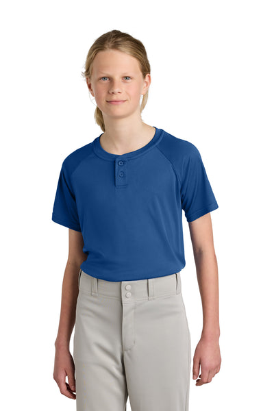 Custom Personalized Sport-Tek ®  Youth PosiCharge ®  Competitor   2-Button Henley YST359