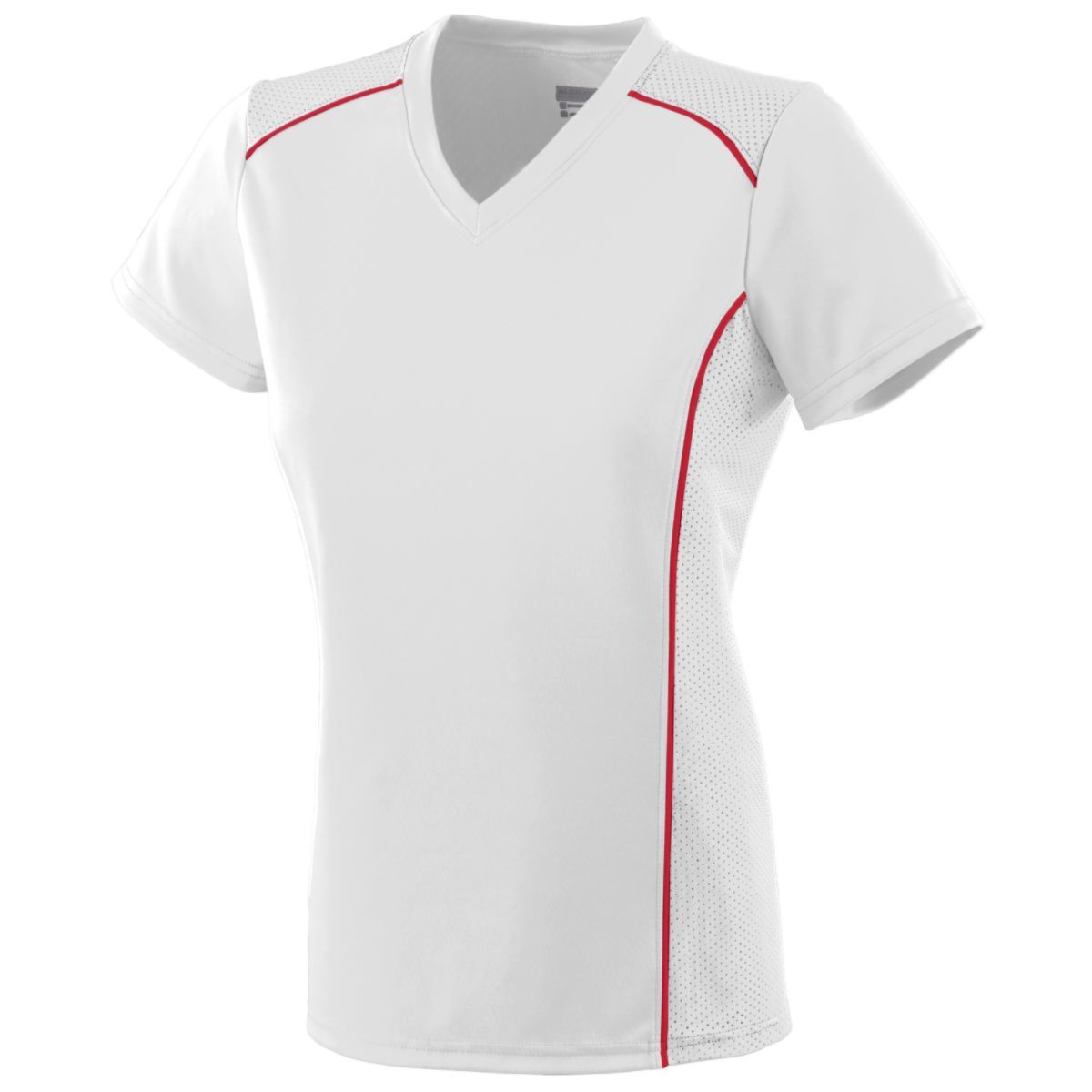 Augusta Sportswear Girls Winning Streak Jersey in White/Red  -Part of the Girls, Augusta-Products, Soccer, Girls-Jersey, Shirts, All-Sports-1 product lines at KanaleyCreations.com
