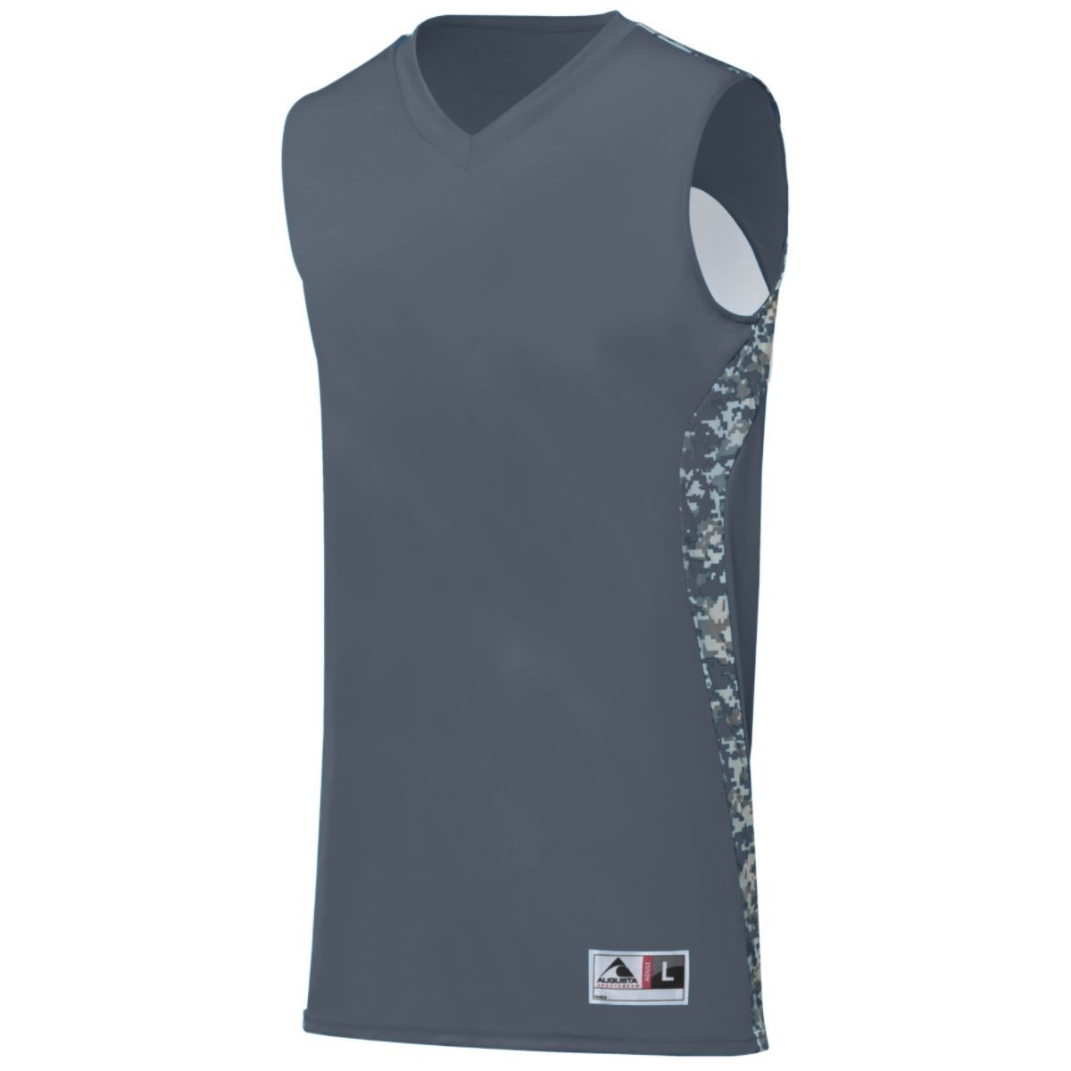 Augusta Sportswear Hook Shot Reversible Jersey in Graphite/White Digi  -Part of the Adult, Adult-Jersey, Augusta-Products, Basketball, Shirts, All-Sports, All-Sports-1 product lines at KanaleyCreations.com