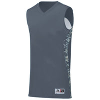 Augusta Sportswear Hook Shot Reversible Jersey in Graphite/White Digi  -Part of the Adult, Adult-Jersey, Augusta-Products, Basketball, Shirts, All-Sports, All-Sports-1 product lines at KanaleyCreations.com