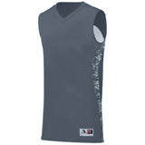 Augusta Sportswear Hook Shot Reversible Jersey in Graphite/White Digi  -Part of the Adult, Adult-Jersey, Augusta-Products, Basketball, Shirts, All-Sports, All-Sports-1 product lines at KanaleyCreations.com