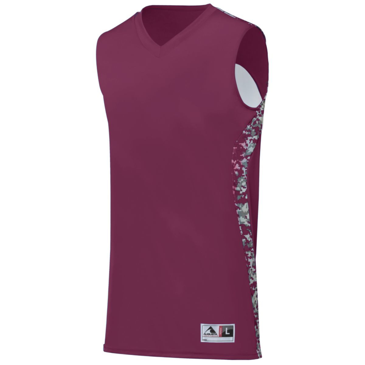 Augusta Sportswear Hook Shot Reversible Jersey in Maroon/Maroon Digi  -Part of the Adult, Adult-Jersey, Augusta-Products, Basketball, Shirts, All-Sports, All-Sports-1 product lines at KanaleyCreations.com